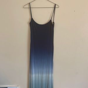 Never worn, low back, tie-dye maxi dress